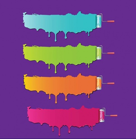 438x450 Colorful Paint Swipes Vector Graphics