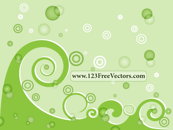 600x450 Green Swirl Background Vector 123freevectors