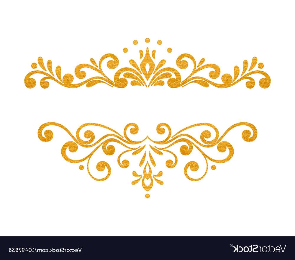 1000x880 Unique Gold Swirl Border Vector Images