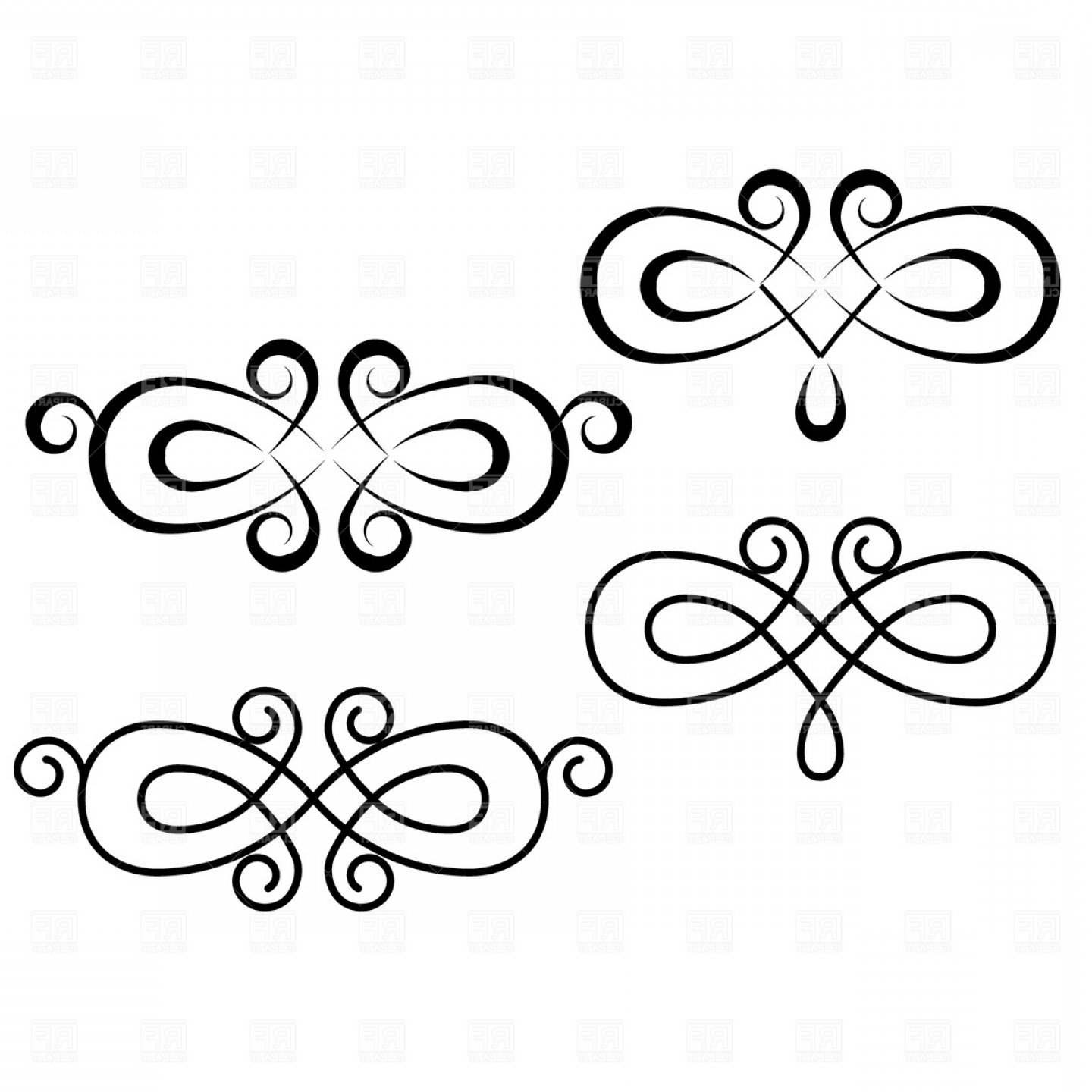 1440x1440 Swirl Design Elements Vector Clipart Shopatcloth