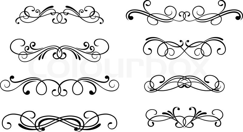 800x436 Swirl Elements And Monograms For Design And Decorate Stock