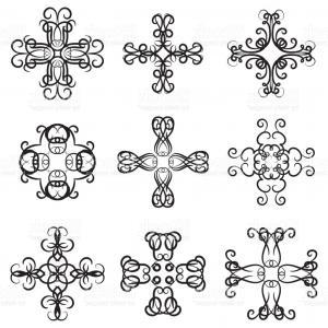 300x300 Vector Set Of Decorative Ornaments Calligraphy Swirl Line Graphic