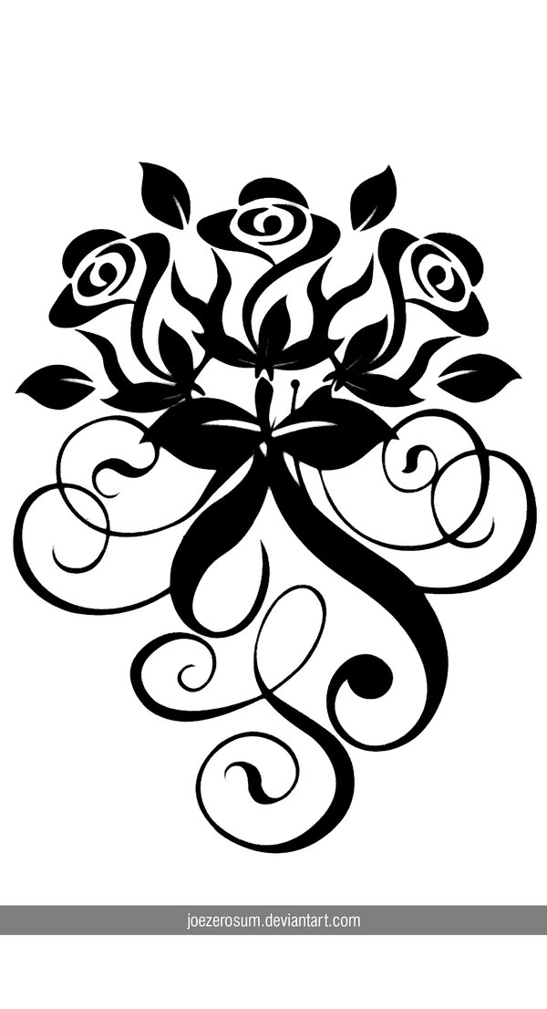 600x1106 Rose Swirl Vector By Joezerosum