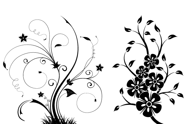 600x400 Free Floral Swirls Vector Illustrator 123freevectors