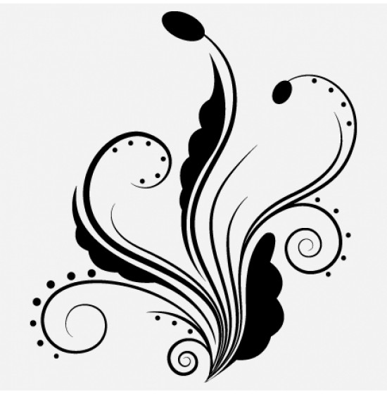 550x560 Free Floral Vector With Dots And Swirls