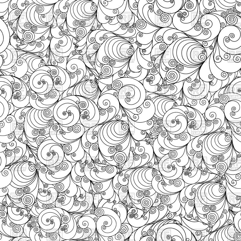 800x800 Seamless Floral Pattern With Swirls Vector Image Vector Artwork