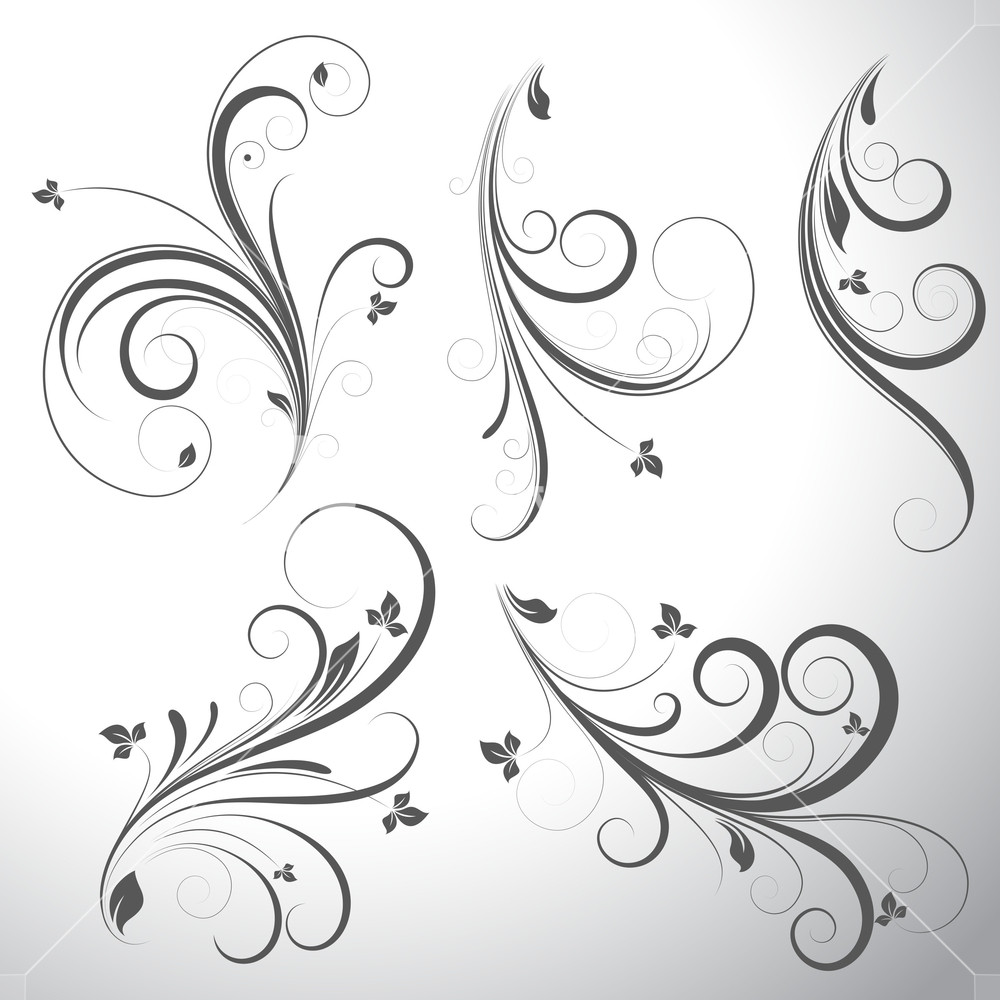 1000x1000 Swirls Vector Elements Royalty Free Stock Image