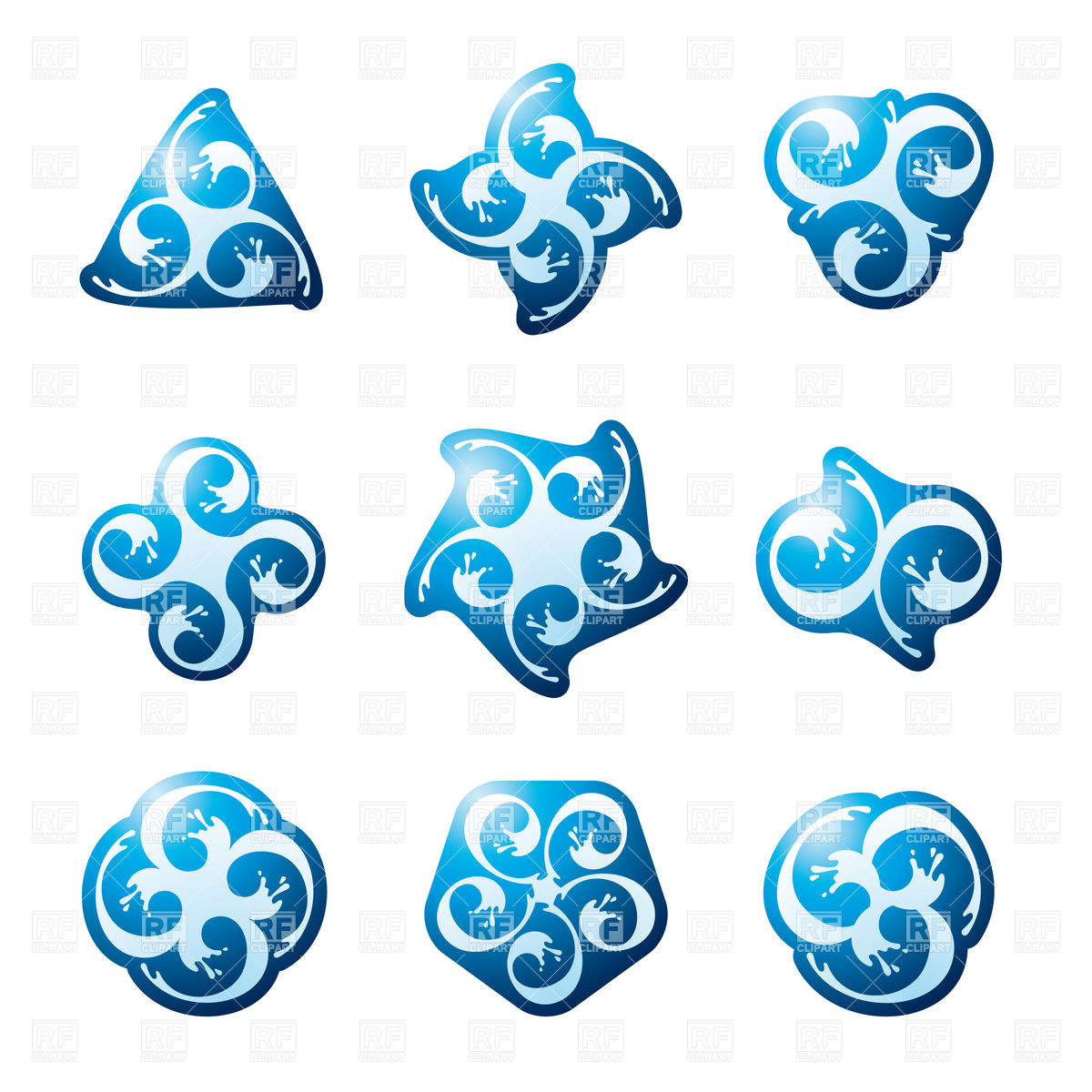 1200x1200 Water Spiral Symbols