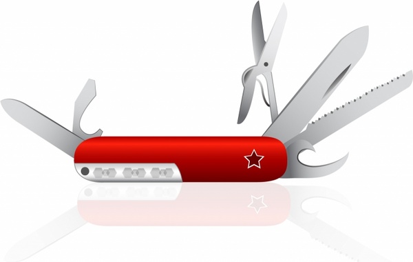 600x380 Swiss Army Knife Free Vector In Adobe Illustrator Ai ( .ai