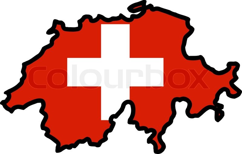 800x511 Map In Colors Of Switzerland Stock Vector Colourbox