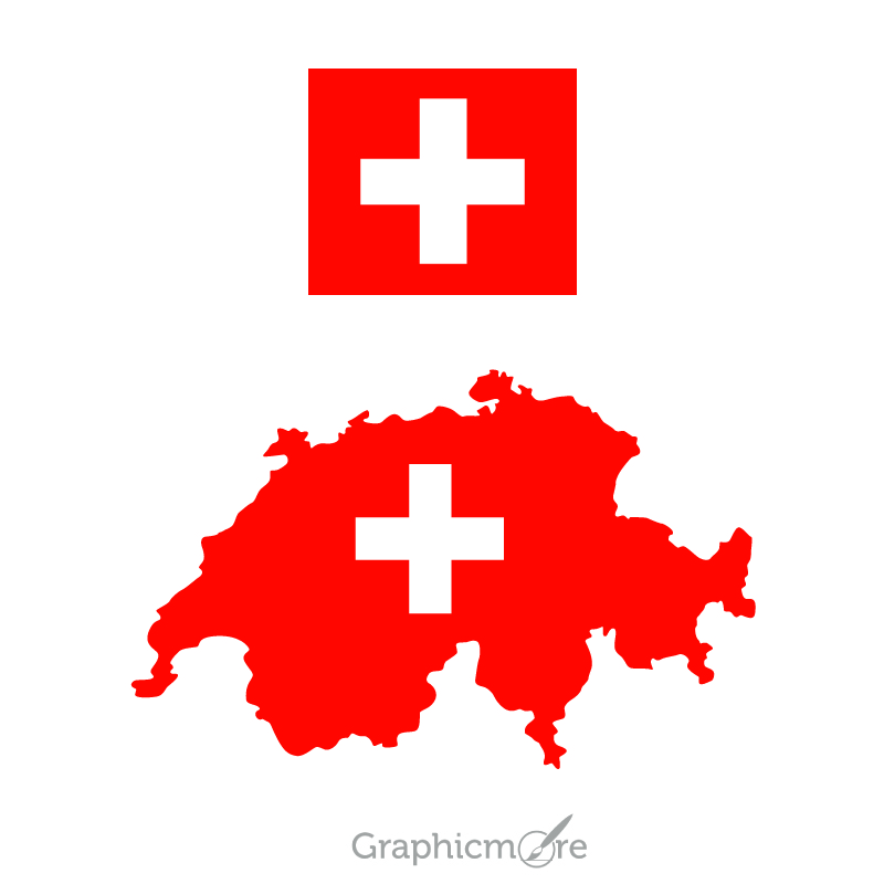 800x800 Switzerland Flag And Map Design Free Vector File Download