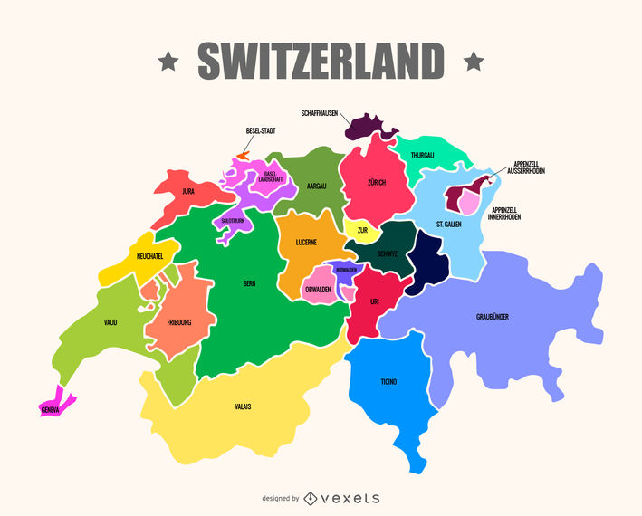 709x570 Switzerland Map Vector