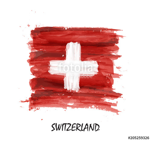 500x468 Watercolor Painting Flag Of Switzerland . Vector Stock Image And