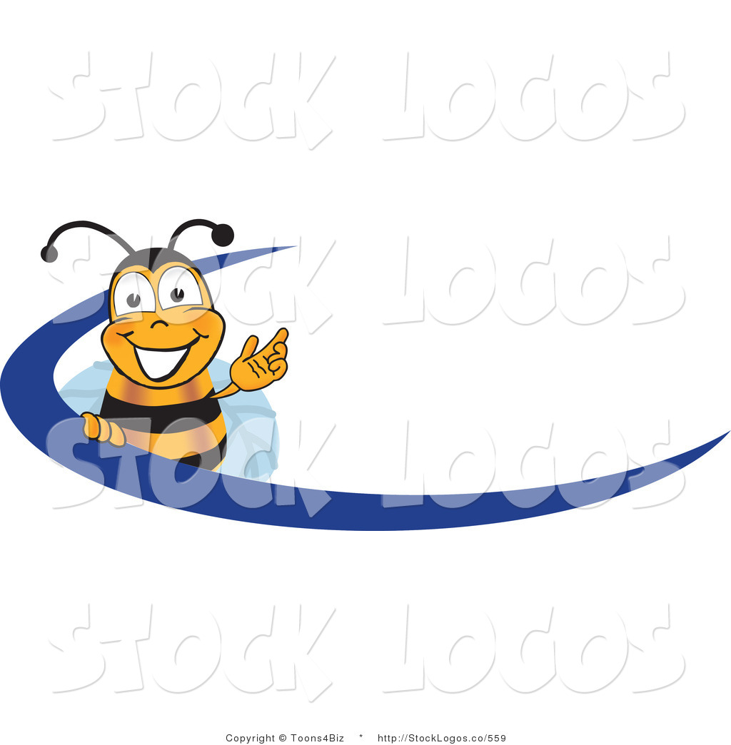 1024x1044 Vector Logo Of A Bee Mascot Cartoon Character Logo With A Blue