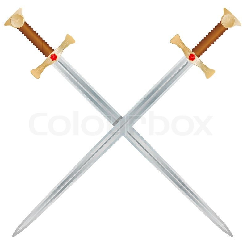 800x800 Steel Swords On A White Background. Vector Illustration Stock