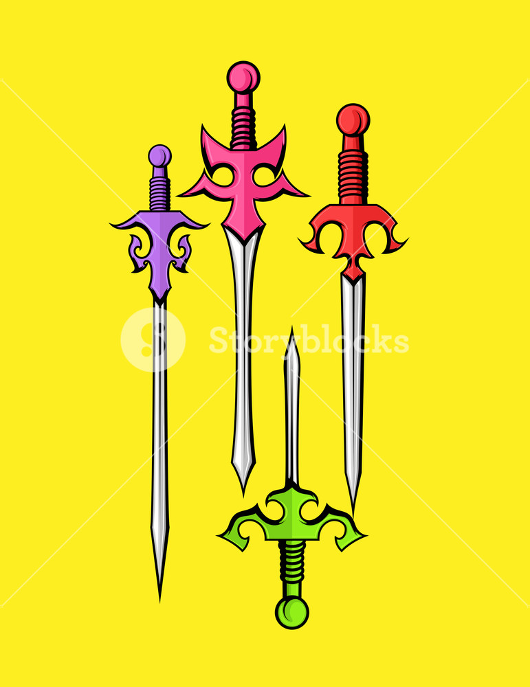 771x1000 Antique Swords Vector Illustration Royalty Free Stock Image