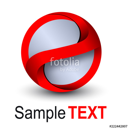 500x500 Logo Business 3d Sphere, Red Vector Symbol. Stock Image And