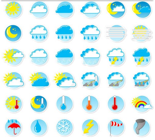508x458 Colorful Weather Symbols Vector Ai Format Free Vector Download