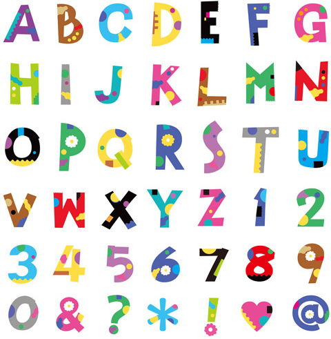 480x491 Cute Color Numbers With Alphabet And Symbol Vector Free Vector In
