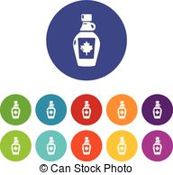 192x194 Colored Delicious Pancakes Maple Syrup Vector Illustration Eps 10.