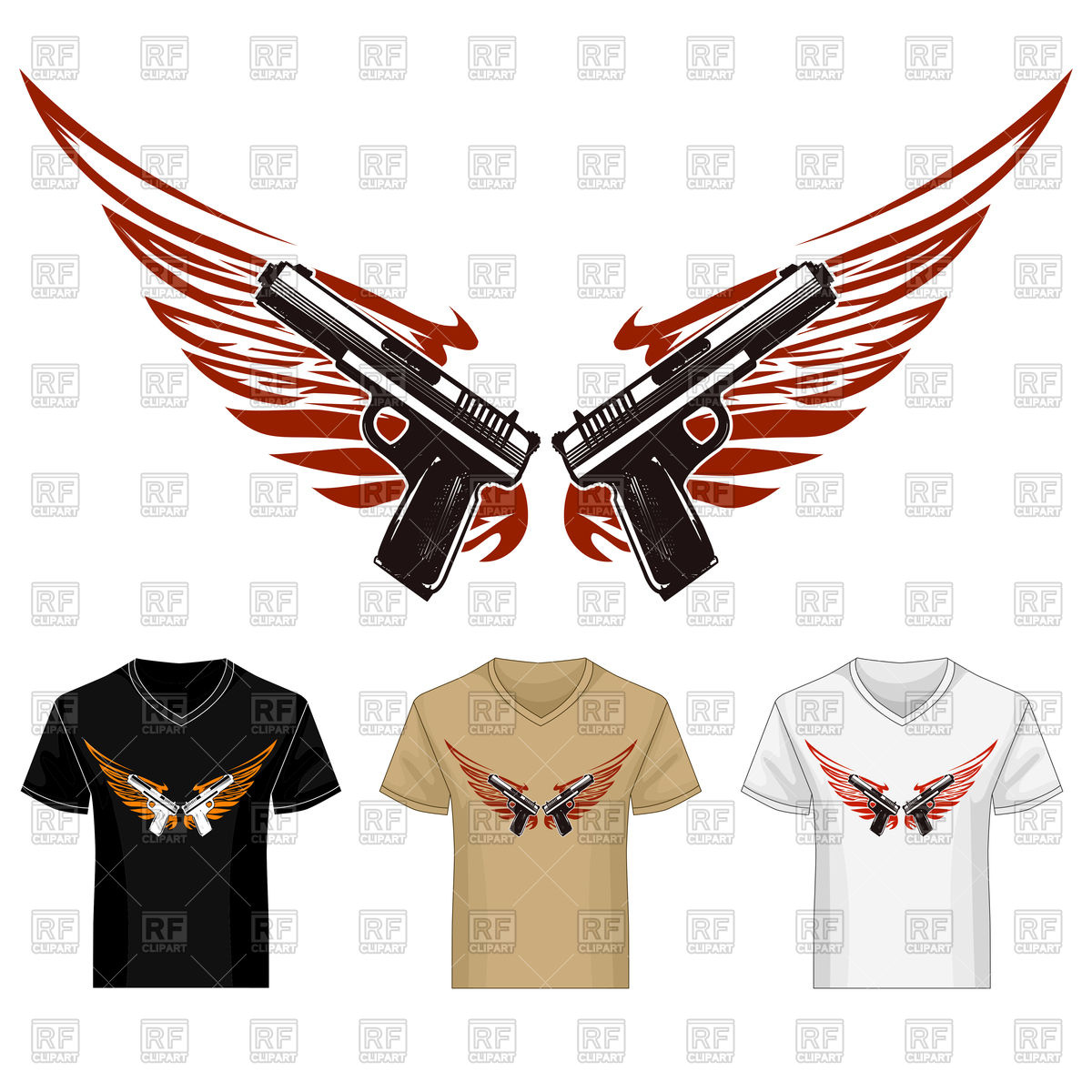 1200x1200 Two Guns With Wings