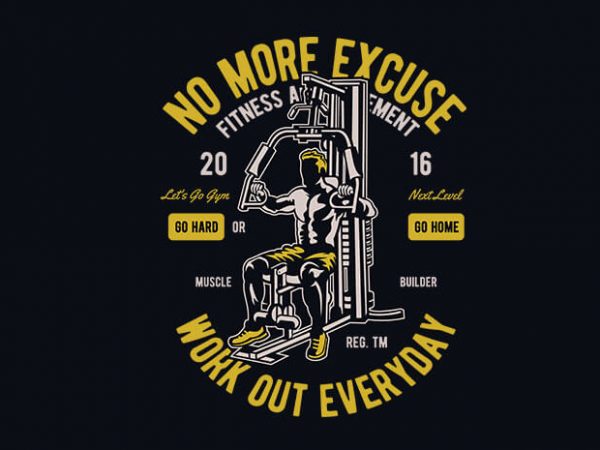 600x450 Work Out Everyday Vector T Shirt Design