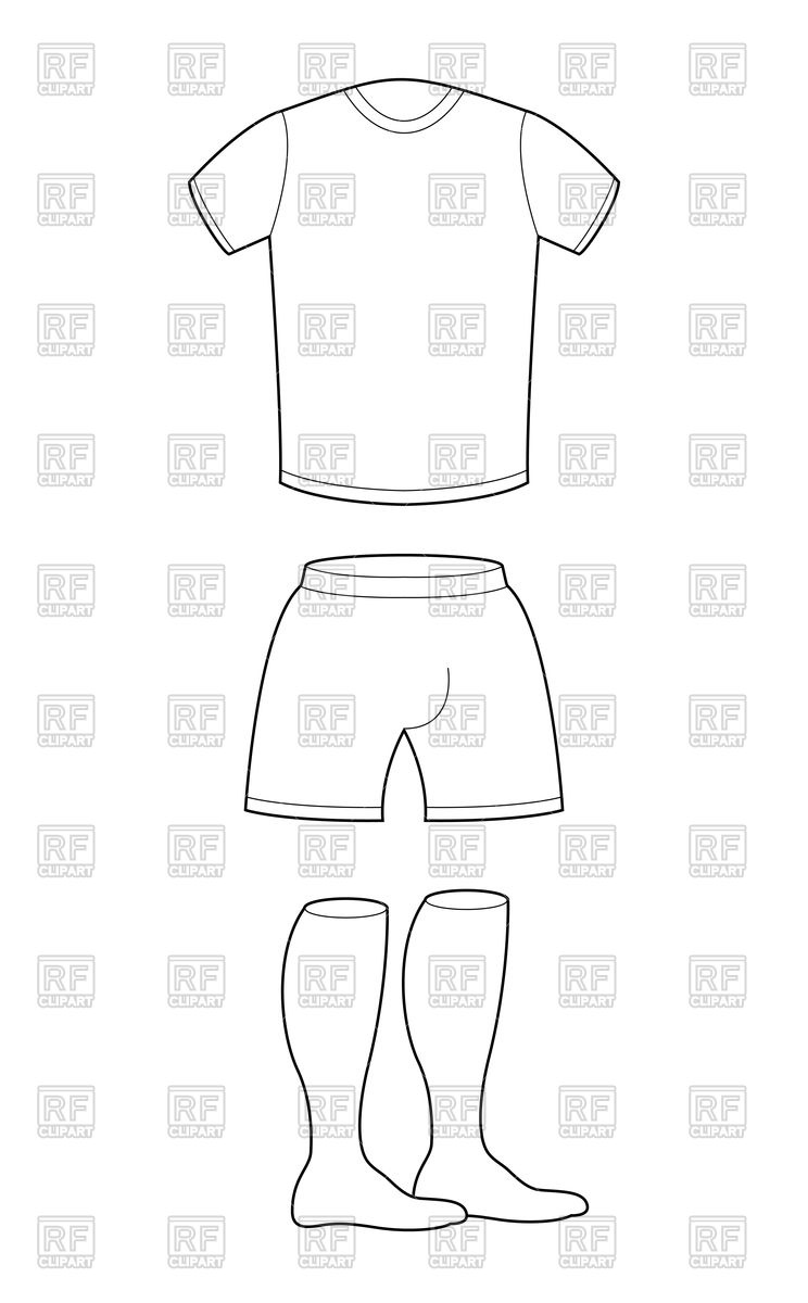 744x1200 T Shirt, Shorts And Socks Template