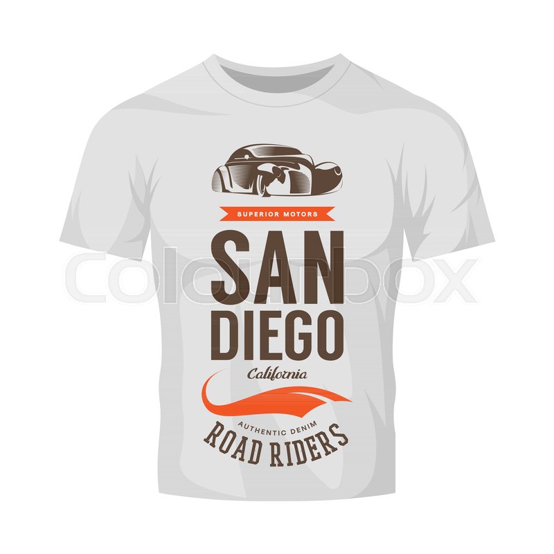 800x800 Vintage Classic Vehicle Vector Logo On White T Shirt Mock Up