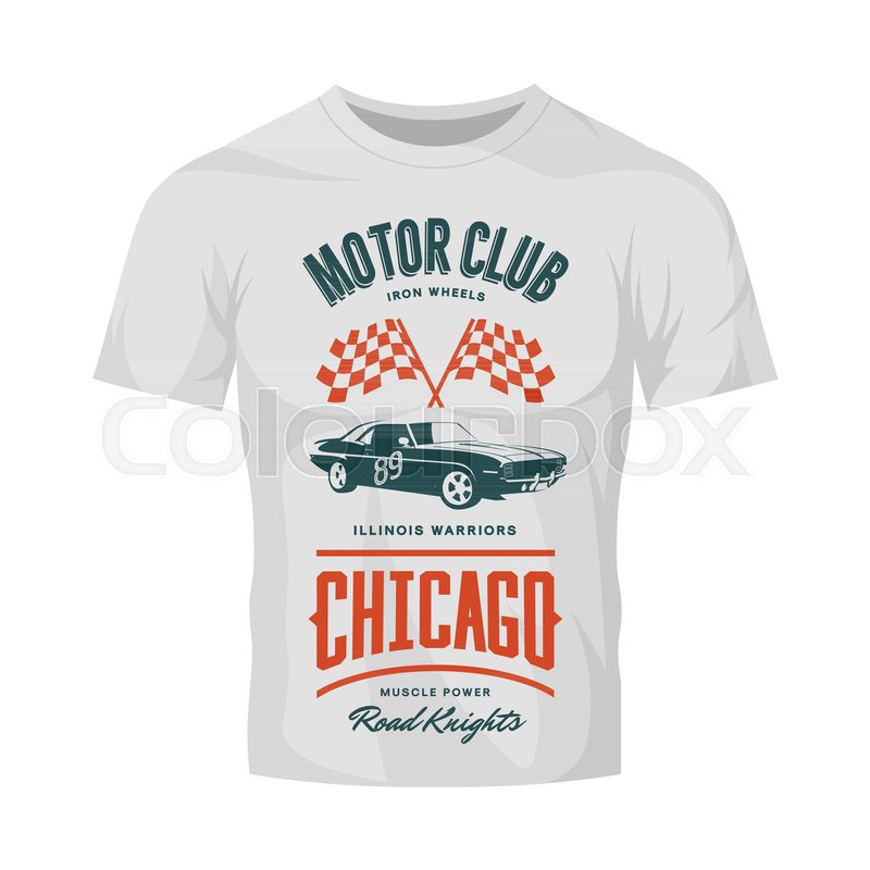 800x800 Vintage Muscle Vehicle Vector Logo Isolated On White T Shirt Mock