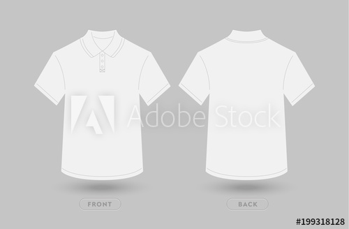 500x328 White Polo T Shirt Mockup Vector Illustration, Two Sides Of A