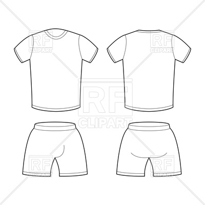 400x400 T Shirt And Shorts Outlines Vector Image Vector Artwork Of
