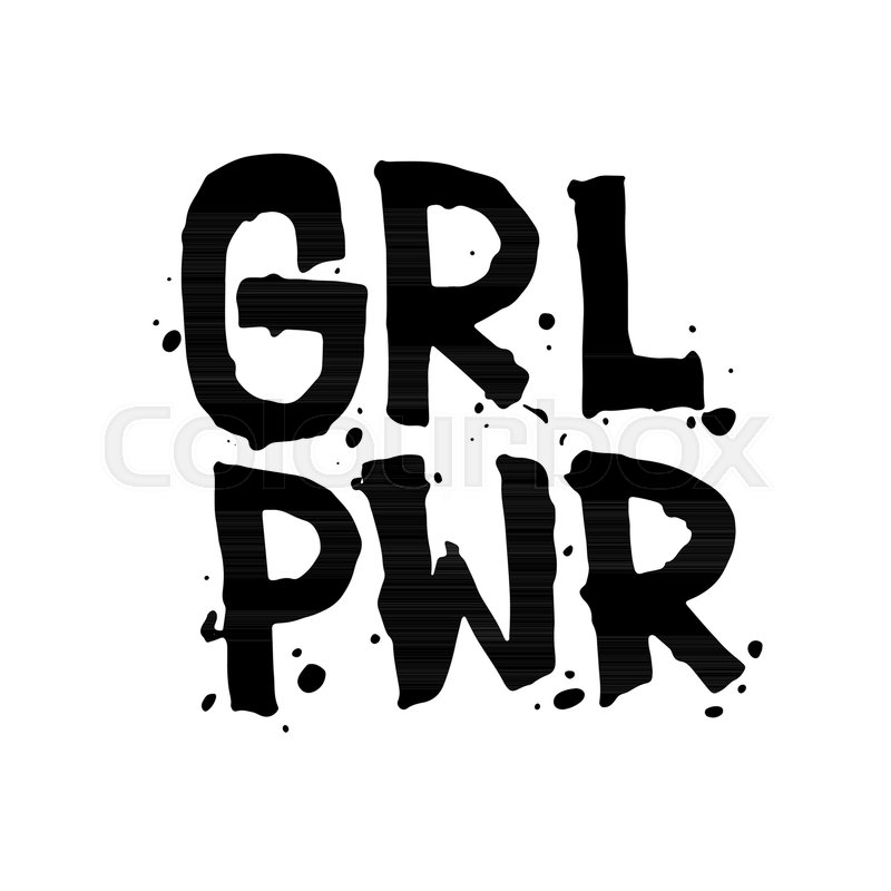 800x800 Vector Art Cute Doodle Illustration With Text Grl Pwr Girl Power