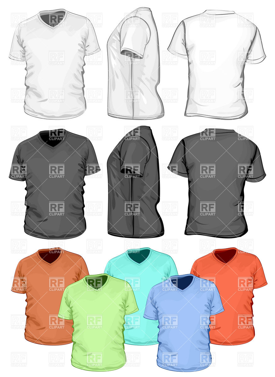 874x1200 Blank V Neck T Shirt Design Template Vector Image Vector Artwork