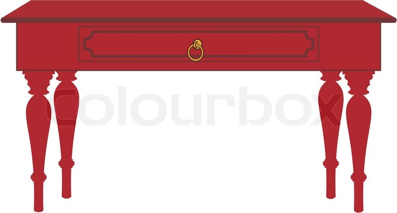 800x430 Vector Color Image Of Isolated Table With Cartoon Style Stock