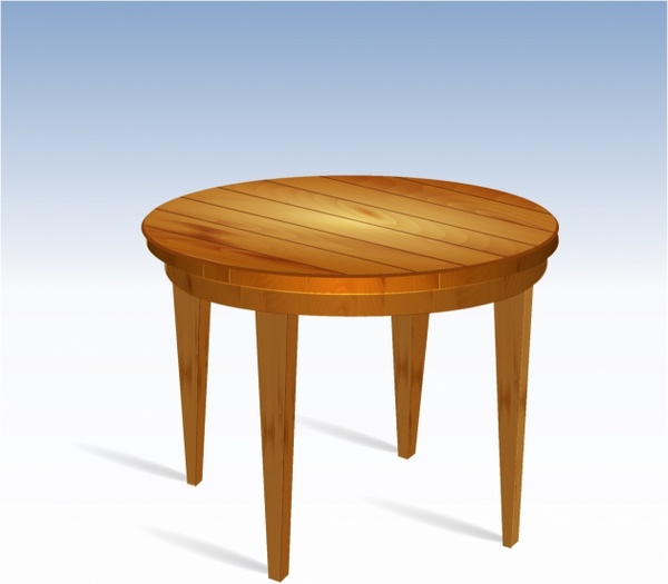 600x525 Empty Round Wood Table Free Vector In Adobe Illustrator Ai ( .ai