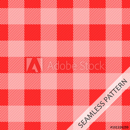 500x500 Seamless Pattern In Red Cage. The Red Tablecloth. Vector