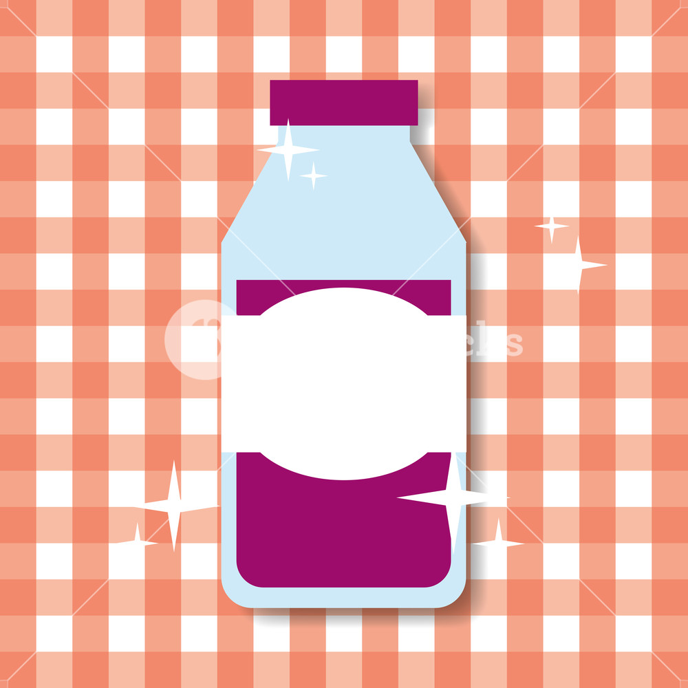 1000x1000 Juice Grape Bottle Glass Shiny And Checkered Tablecloth Vector