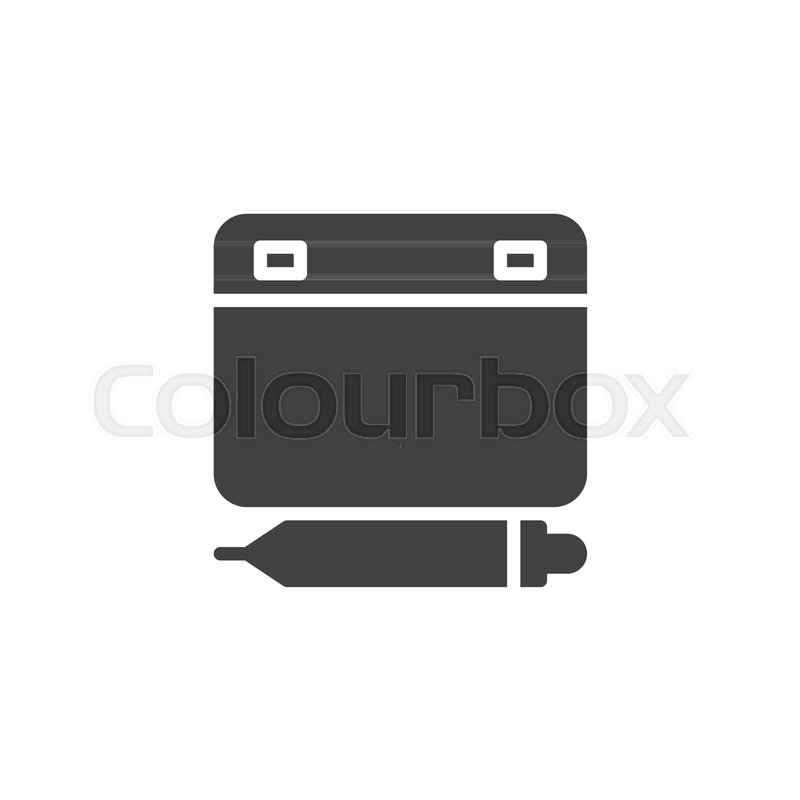 800x800 Graphic Tablet Icon Vector, Filled Flat Sign, Solid Pictogram