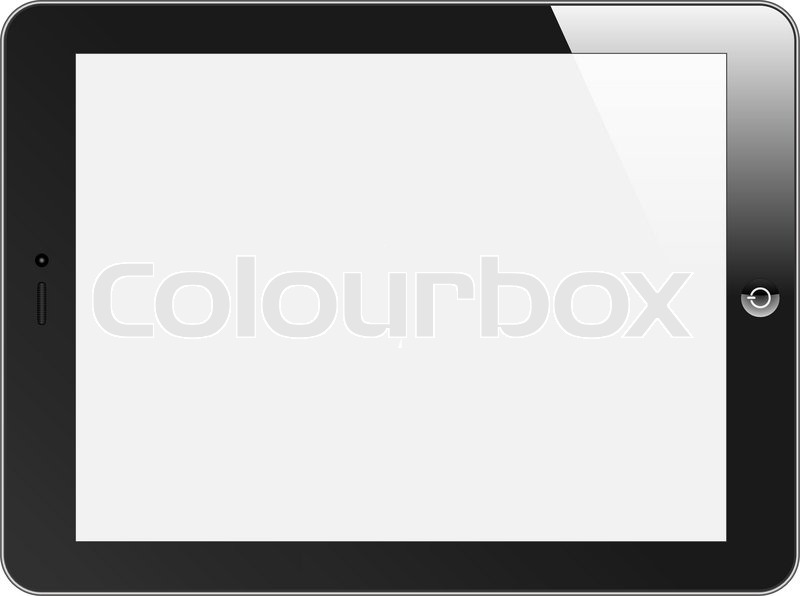 800x596 Realistic Tablet Pc With Blank Screen. Horizontal, Black. Isolated