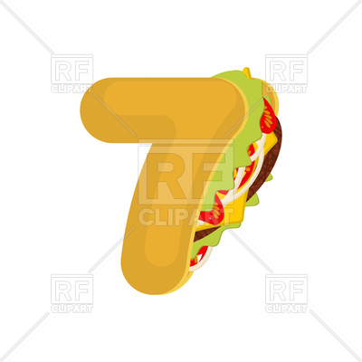 400x400 Number 7 Tacos Font Vector Image Vector Artwork Of Fonts Amp Type