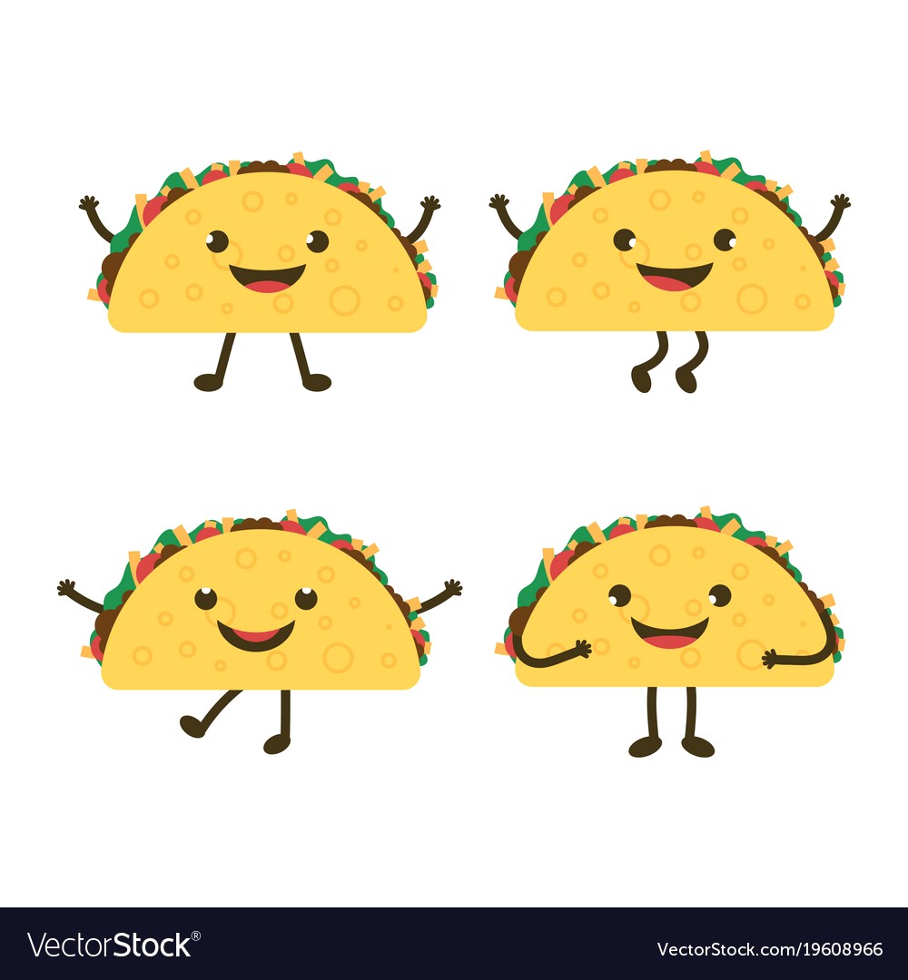 1000x1080 Set With Cartoon Tacos Vector 19608966 15 Taco
