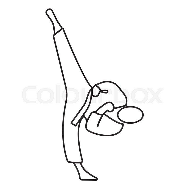 800x800 Taekwondo Icon. Outline Taekwondo Vector Icon For Web Design