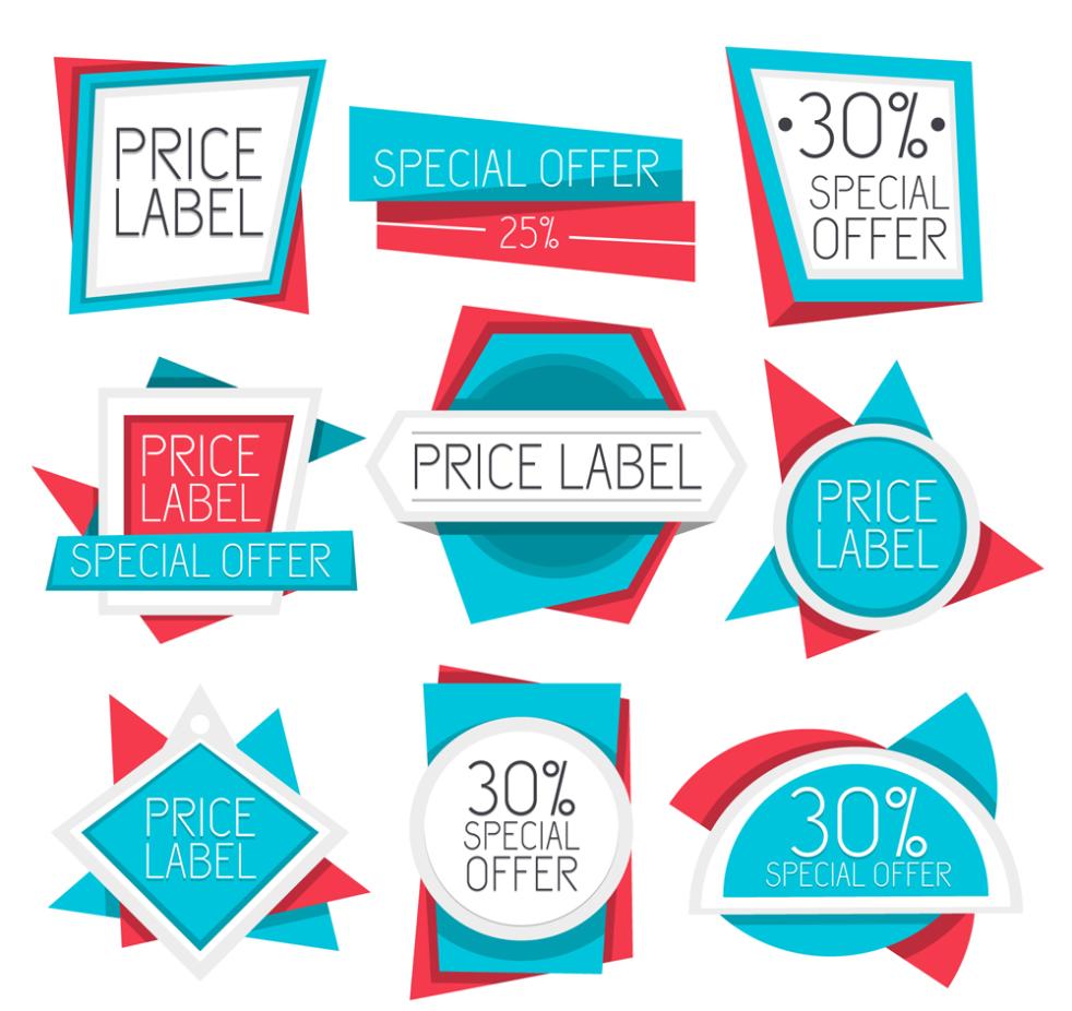 982x926 Nine New Blue Price Tag Vector Free Vector Graphic Download