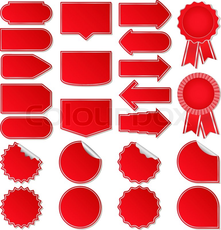 770x800 Red Vector Price Tags Stock Vector Colourbox