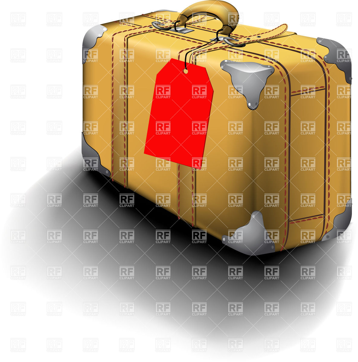 1186x1200 Old Yellow Suitcase With Name Tag Vector Image Vector Artwork Of
