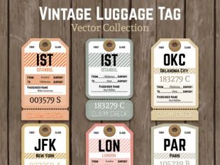 310x233 Vintage Luggage Tags Template Free Vectors Ui Download