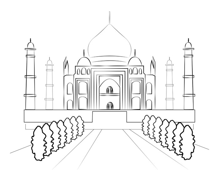 Taj Mahal Vector at GetDrawings | Free download