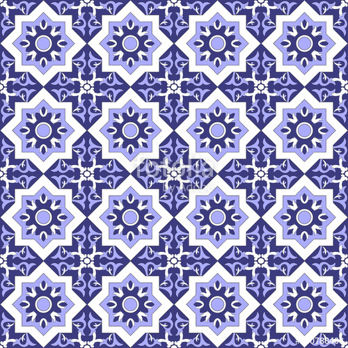 500x500 Tiles Pattern Vector. Talavera Pattern. Traditional Seamless Tile