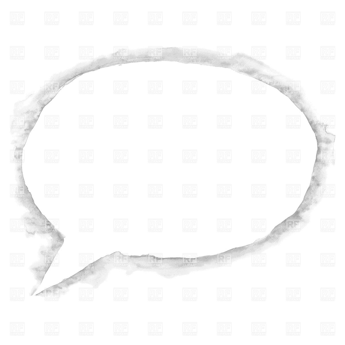 1200x1200 White Watercolor Speech Bubble Vector Image Vector Artwork Of