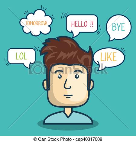 450x470 Cartoon Character Bubble Speech Talk Graphic Vector Illustration